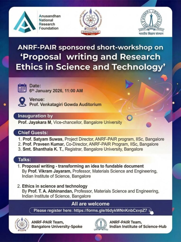 Workshop on "Proposal writing and Research Ethics in Science and Technology" 