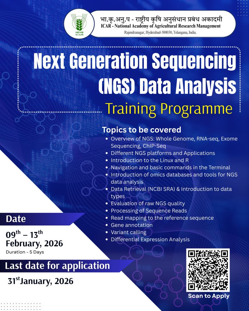 Training programme on Next Generation Sequencing - ICAR