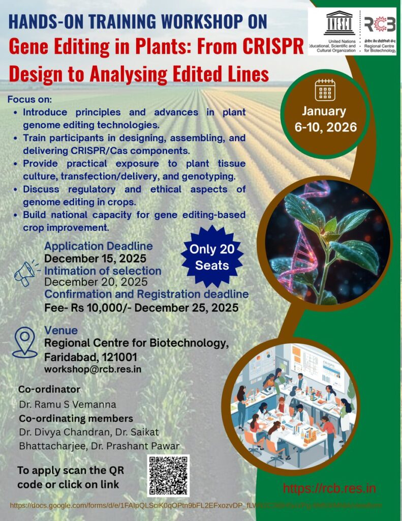 Hands-on Training Workshop on Gene Editing in Plants
