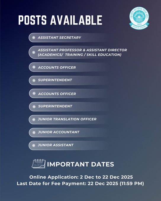 CBSE Vacancy Notification 2025
