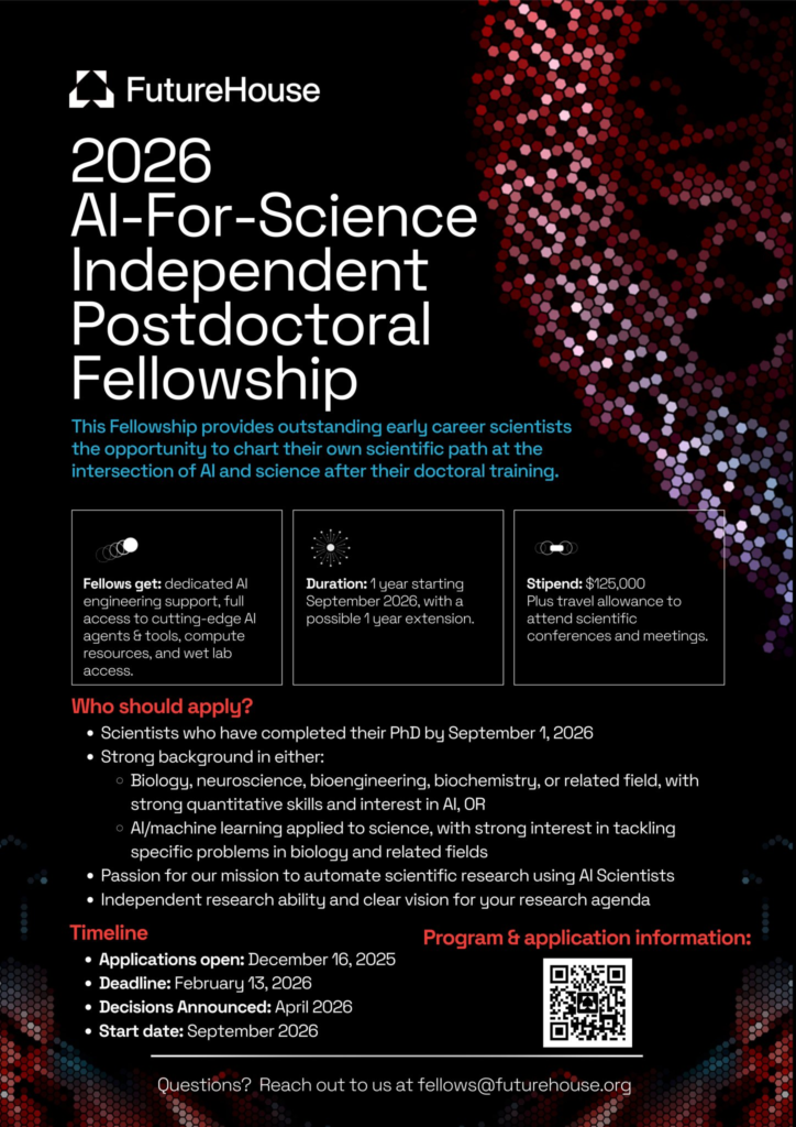 2026 AI-for-Science Independent Postdoctoral Fellowship Program