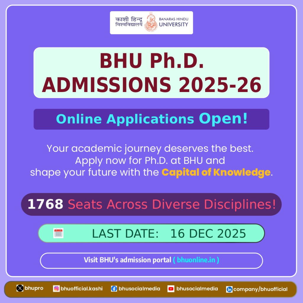 BHU PhD admissions 2025-26