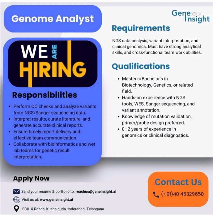 Hiring Genome analyst
