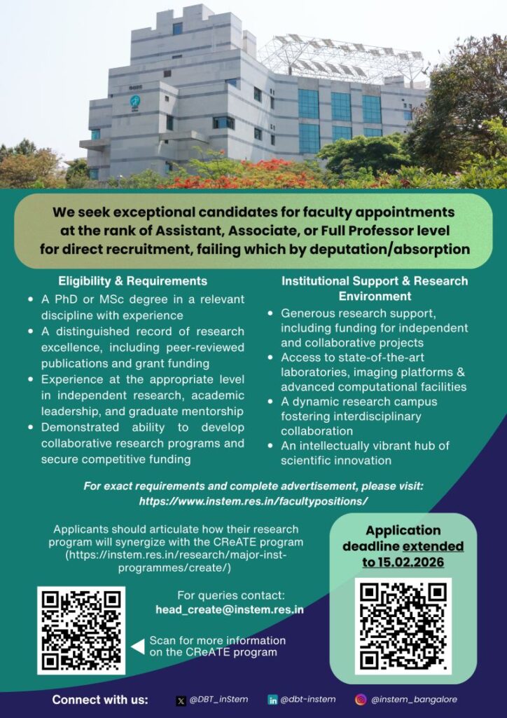BRIC-inStem Recruitment - Bangalore