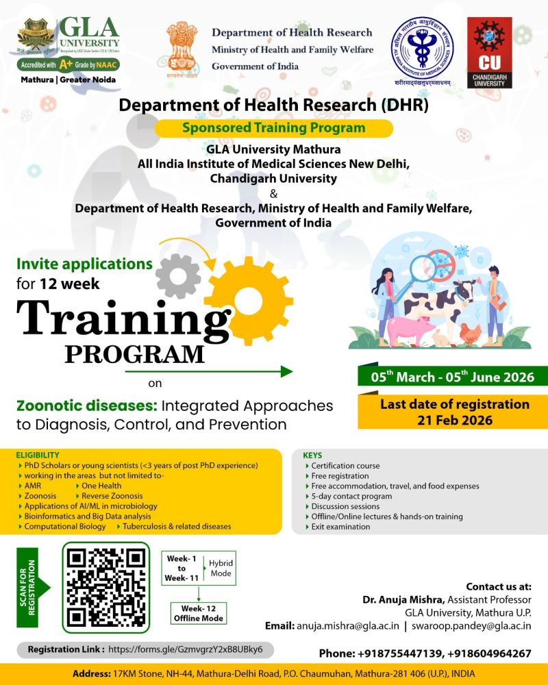 12-week Sponsored Training Program on Zoonotic Diseases: Integrated Approaches to Diagnosis, Control, and Prevention