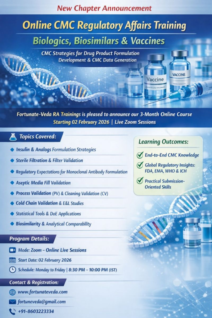 Online CMC Regulatory Affairs Training - Feb 2026