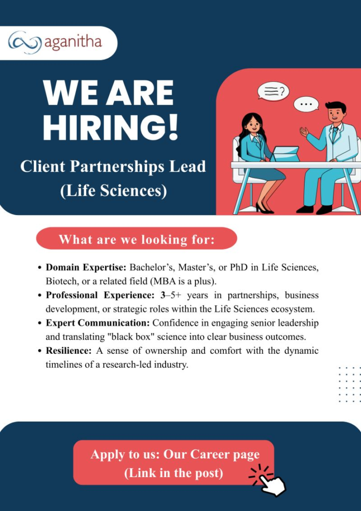 Hiring for a Client Partnerships Lead–Life Sciences at Aganitha!