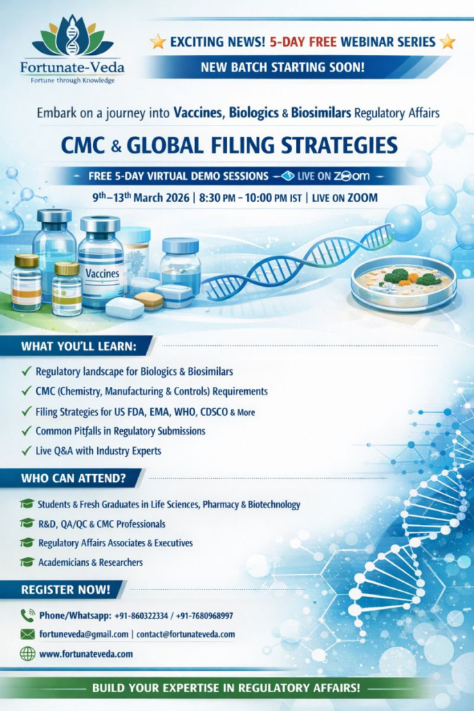 FREE 5-Day Virtual Demo Sessions on Regulatory Affairs - CMC and Global Filing Strategies