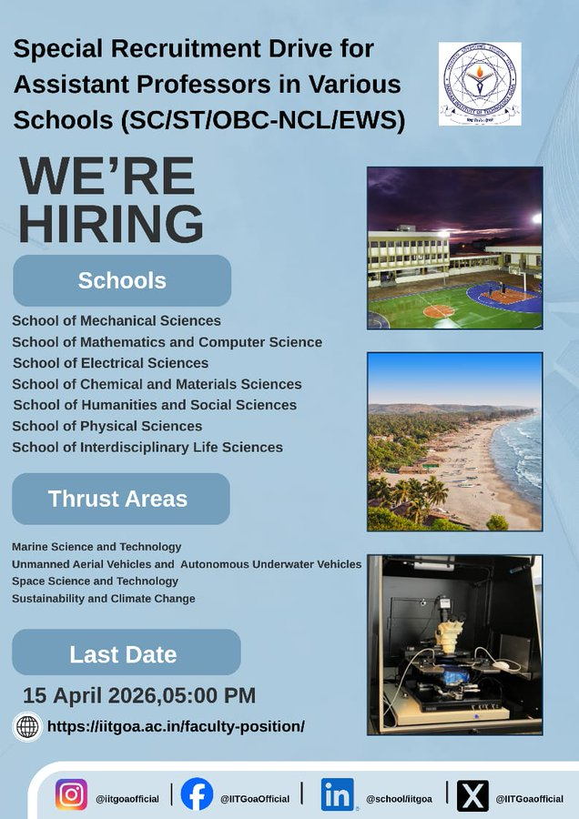 Faculty Recruitment - IIT Goa
