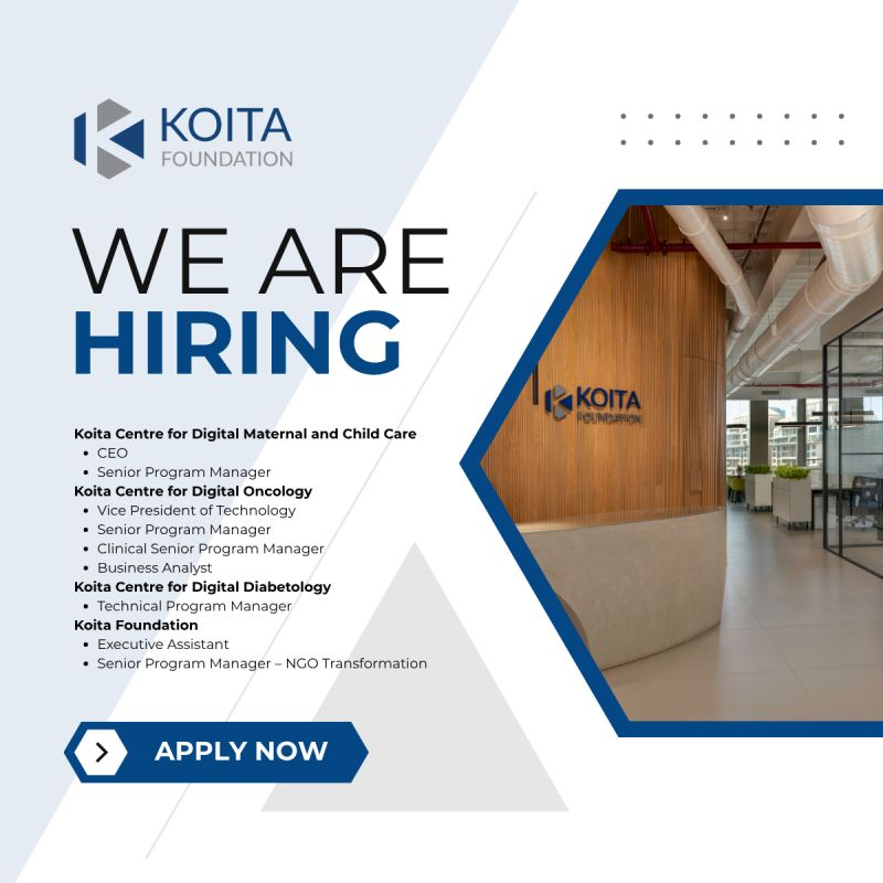 Koita Centre hiring in NGO Transformation and in Digital Health & AI
