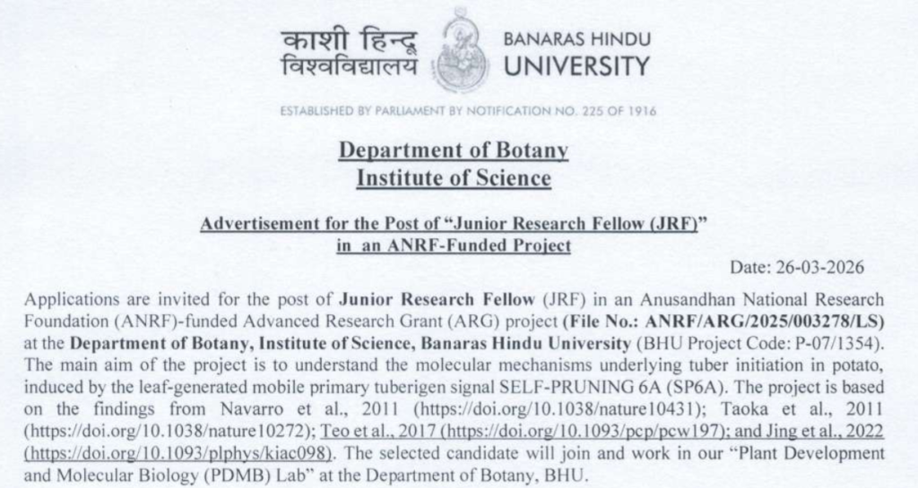 Junior Research Fellow (JRF) - BHU