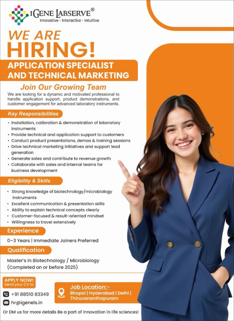 Hiring at iGene Labserve hiring Masters freshers
