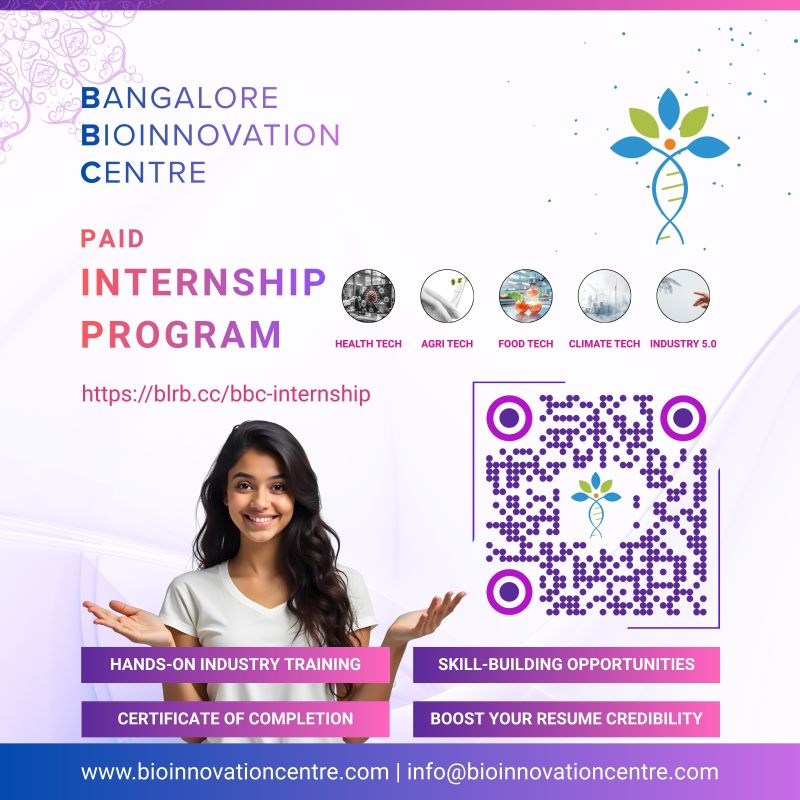 Apply for Internship - Bangalore Bioinnovation centre