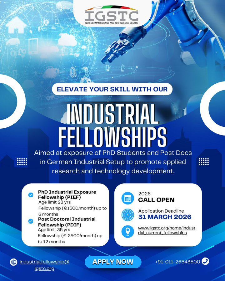 IGSTC Industrial Fellowships 2026