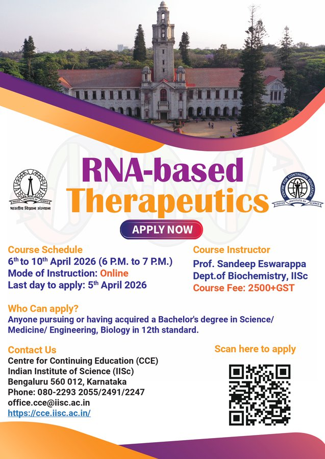 Online Course on RNA-based Therapeutics - IISc Bangalore