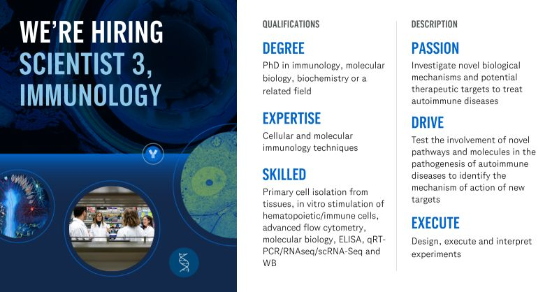 Scientist 3, Immunology Discovery - Genentech - USA