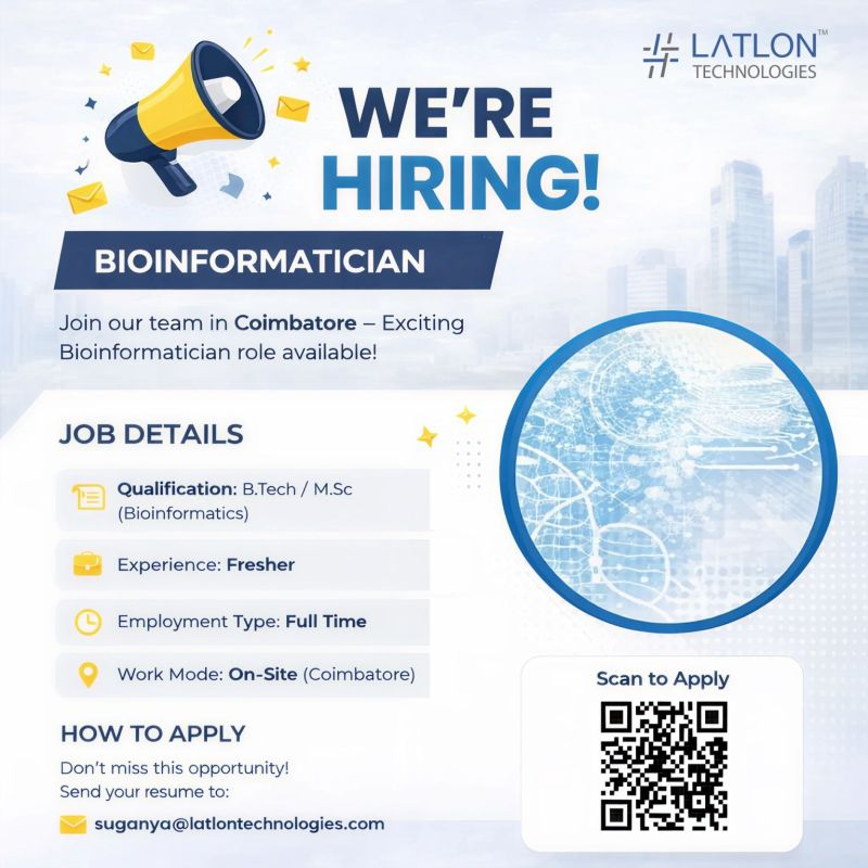 Latlon Technologies is hiring Bioinformatician - Coimbatore