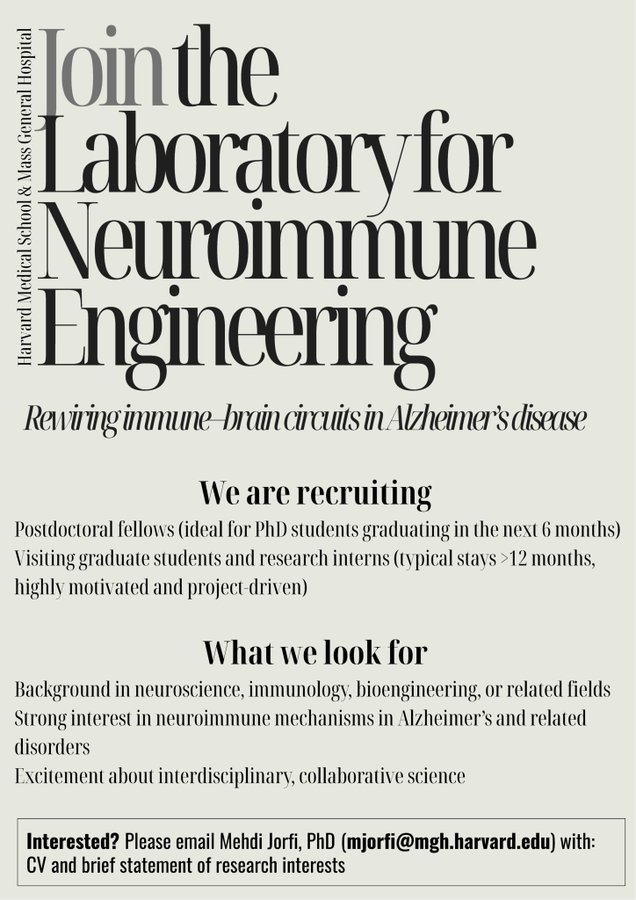 Hiring Postdoc at Laboratory for Neuroimmune Engineering