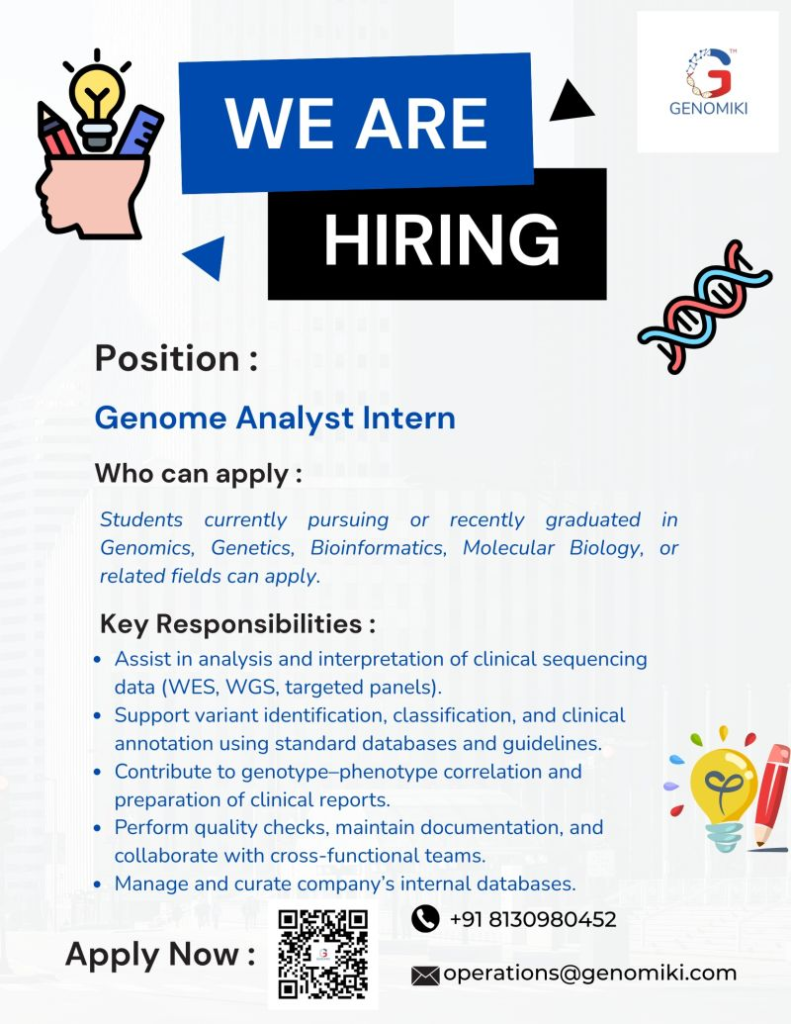 Genome Analyst Intern – Genomiki - Delhi
