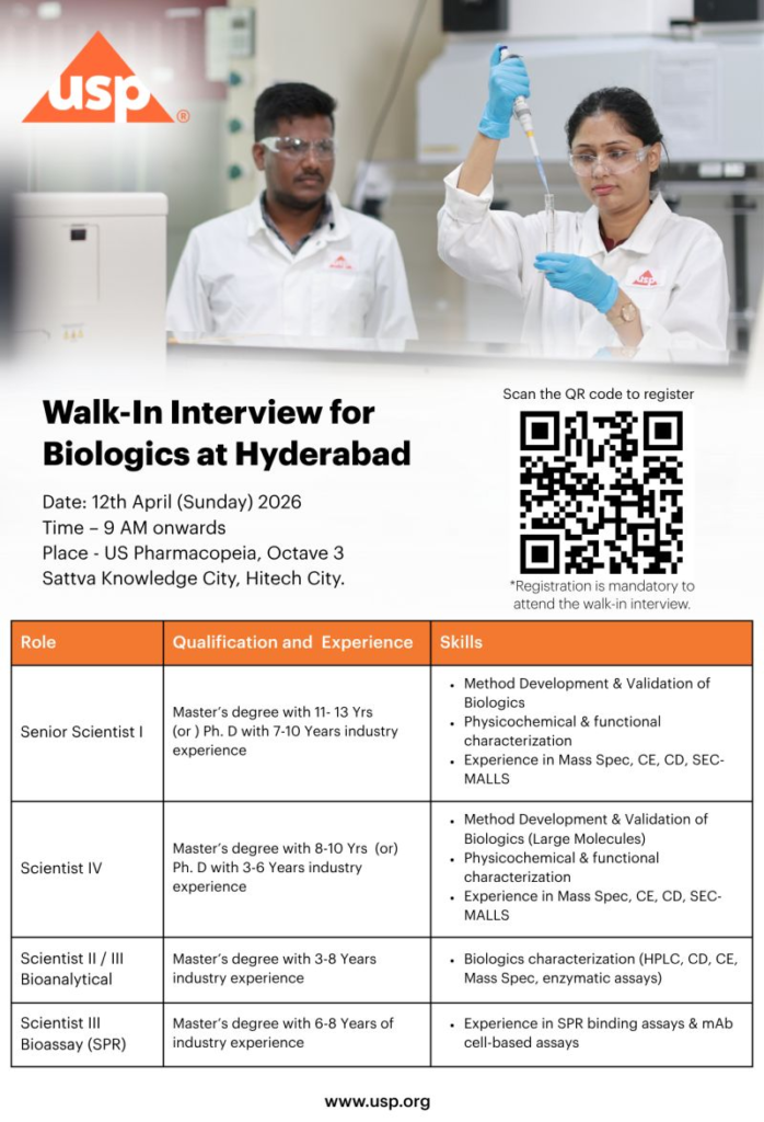 Walk-in Interview - USP - Hyderabad