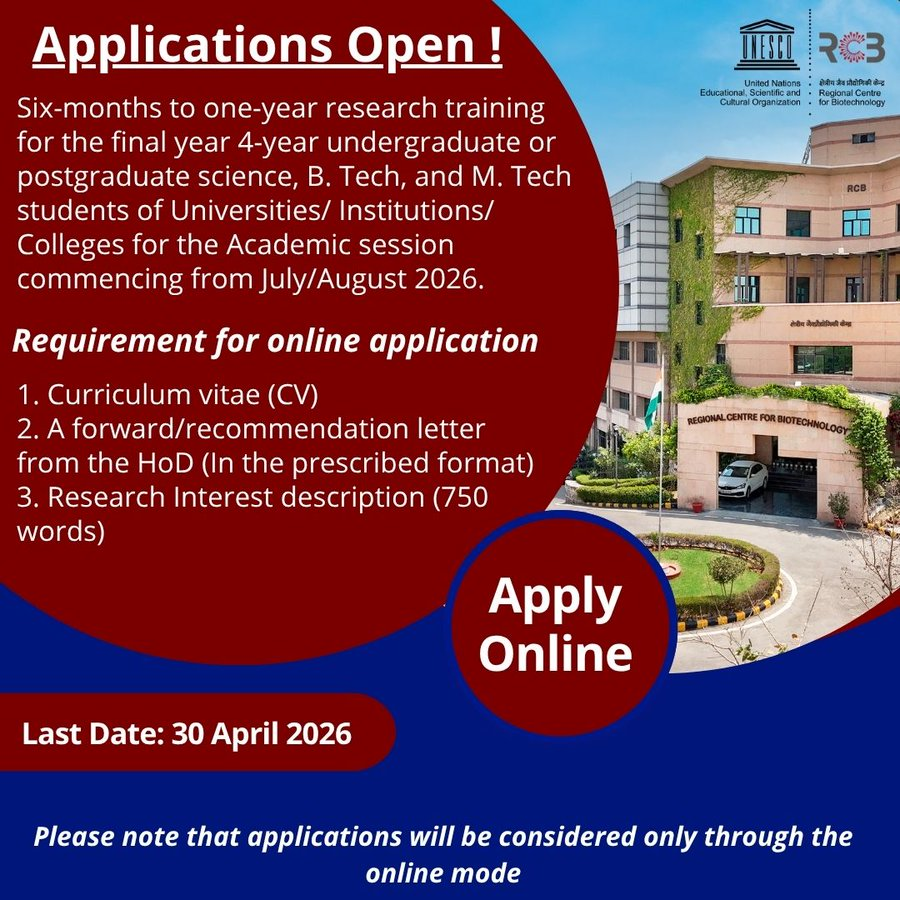 Six-Months to One Year Research Training Program - RCB