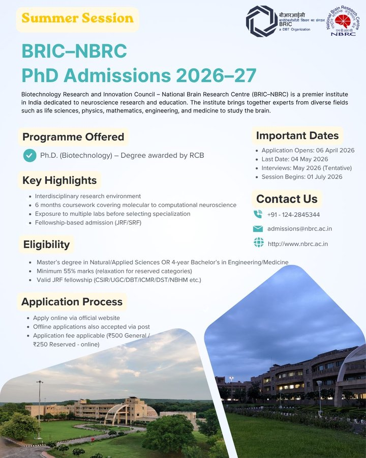 PhD programme at BRIC- NBRC