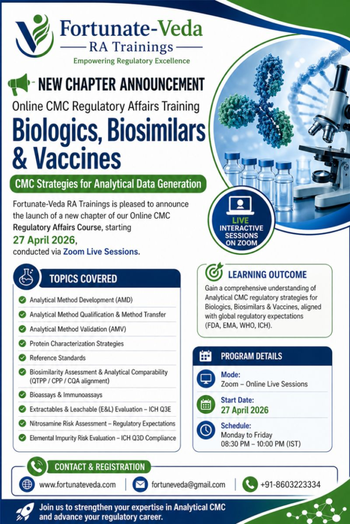 Online CMC Regulatory Affairs Course