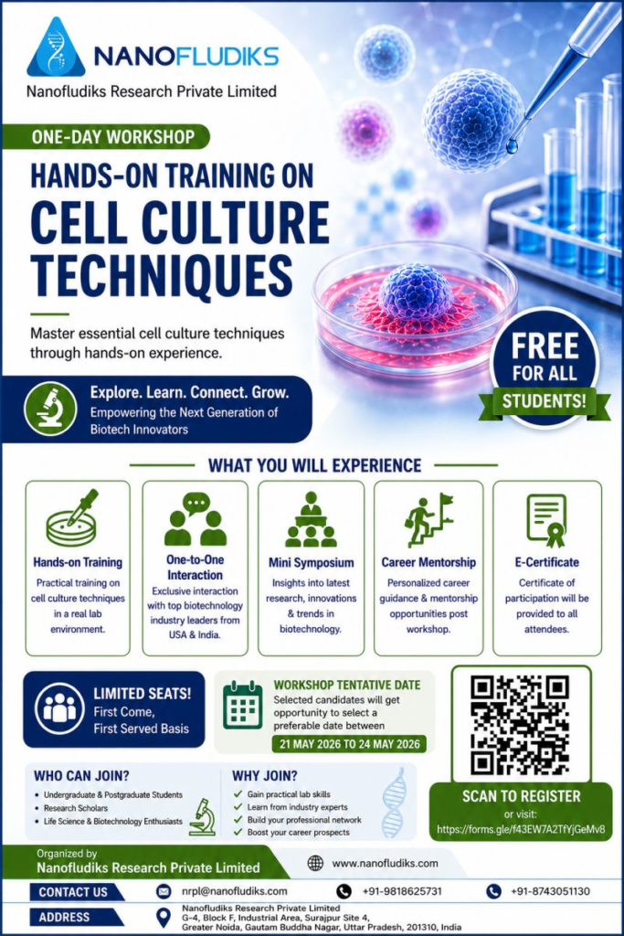 FREE One-Day Hands-on Workshop on Cell Culture Techniques