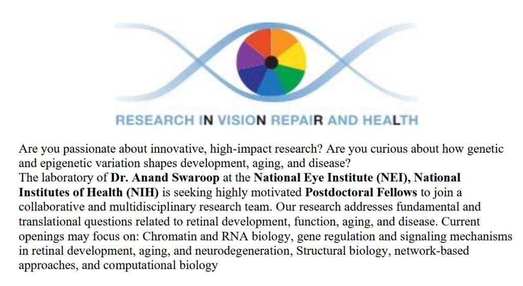Post-doctoral positions in Retinal Development - NEI | USA