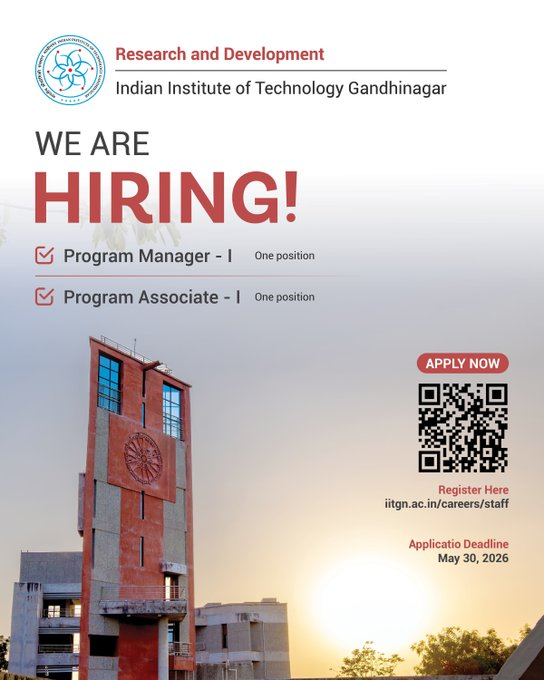 IIT Gandhinagar hiring Program Manager and Program Associate