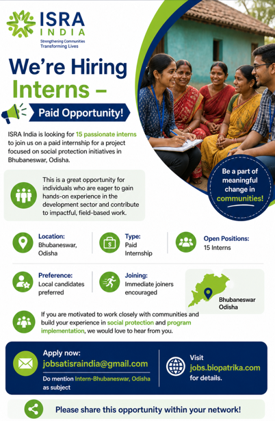Hiring Interns – Paid Opportunity - Odisha