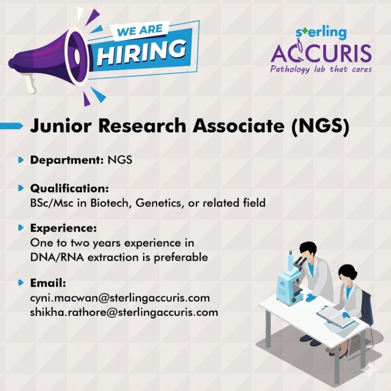 Sterling Accuris hiring Research Associate - NGS