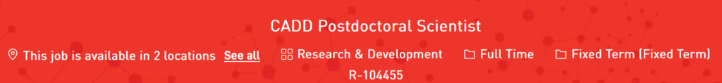 Postdoctoral Scientist - Computational Chemistry & Chemoinformatics - Eli Lilly