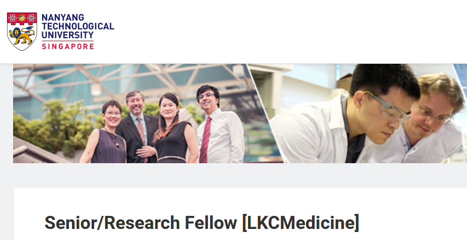 Senior/Research Fellow [LKCMedicine] - NTU Singapore