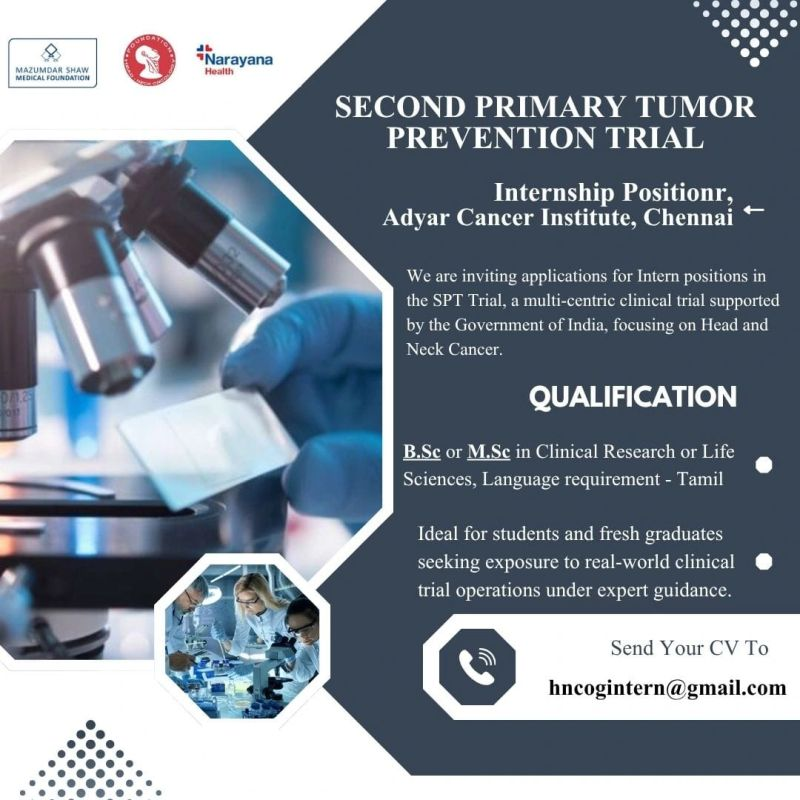 Head & Neck Cancer Clinical Trials Internship 2026