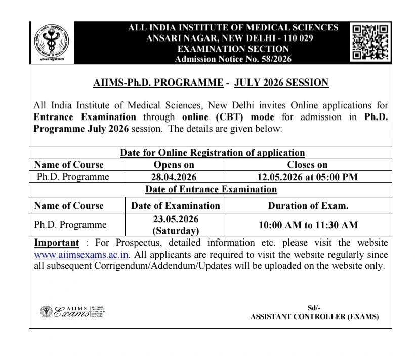 PhD Opportunities at AIIMS Delhi