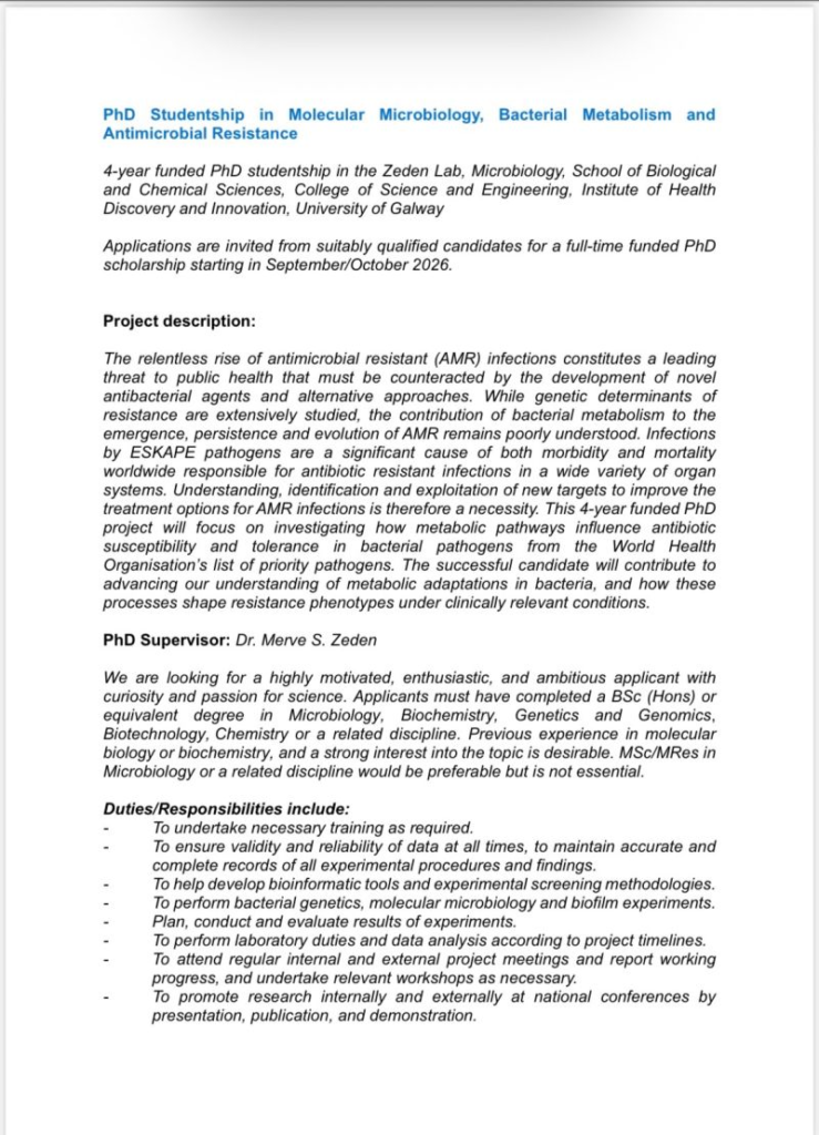 PhD scholarship | University of Galway | Biopatrika jobs