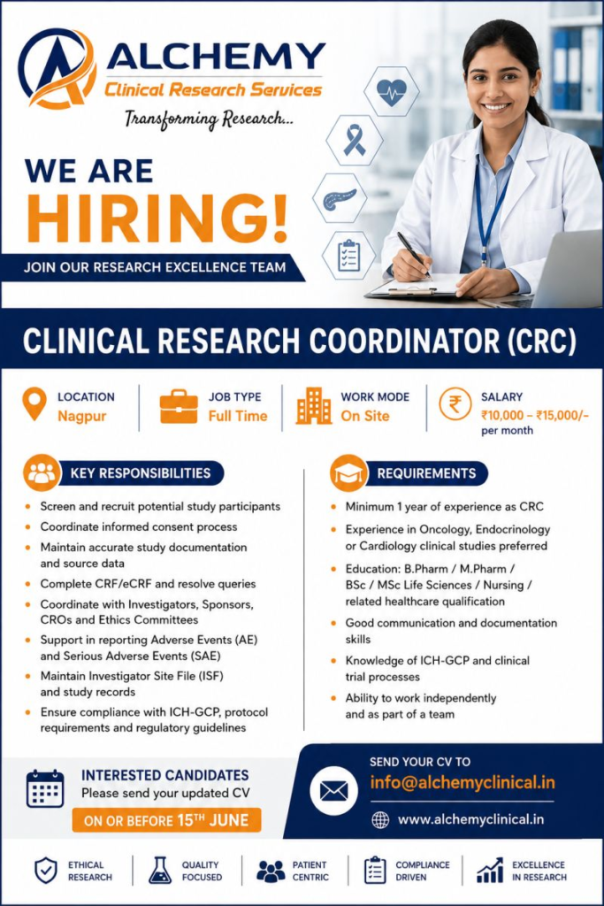 Clinical Research Coordinator (CRC) | Nagpur