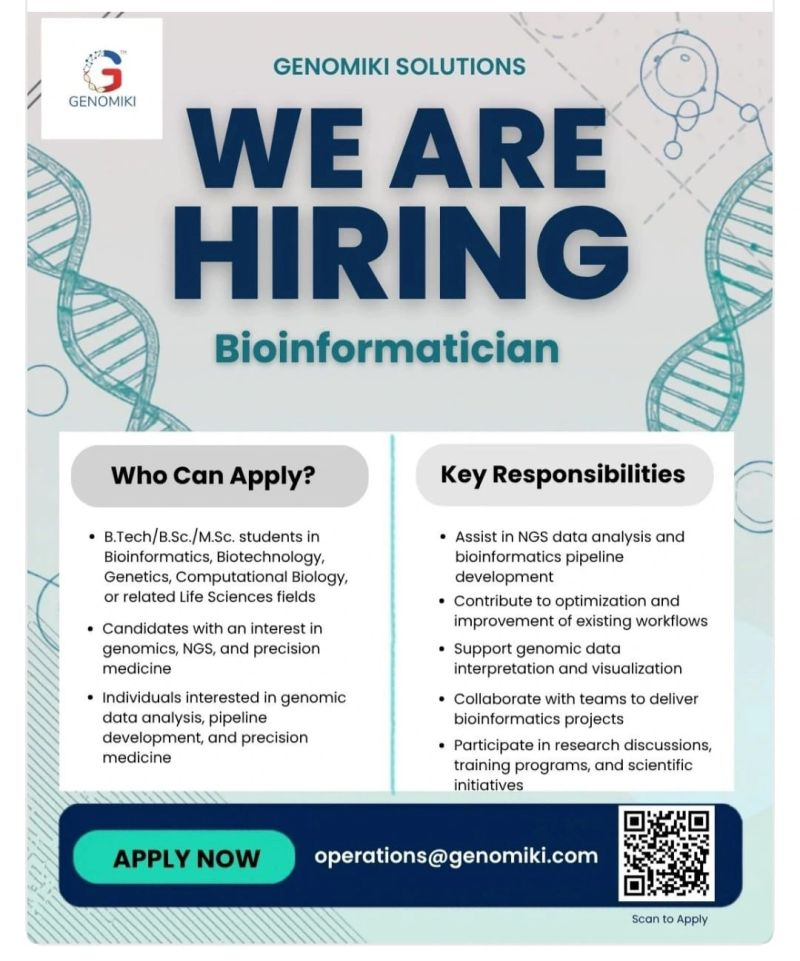 Genomiki Solutions is hiring Bioinformaticians – Break into NGS + Genomics
