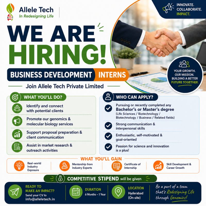 Allele Tech is hiring Business Development Interns