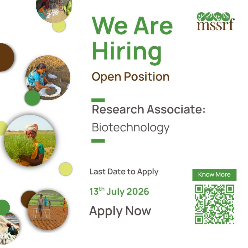 M. S. Swaminathan Research Foundation hiring | Chennai
