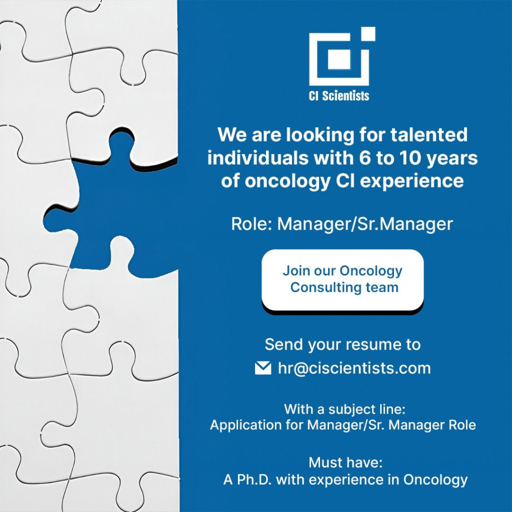 Looking for a PhD professionals with core Oncology Competitive Intelligence
