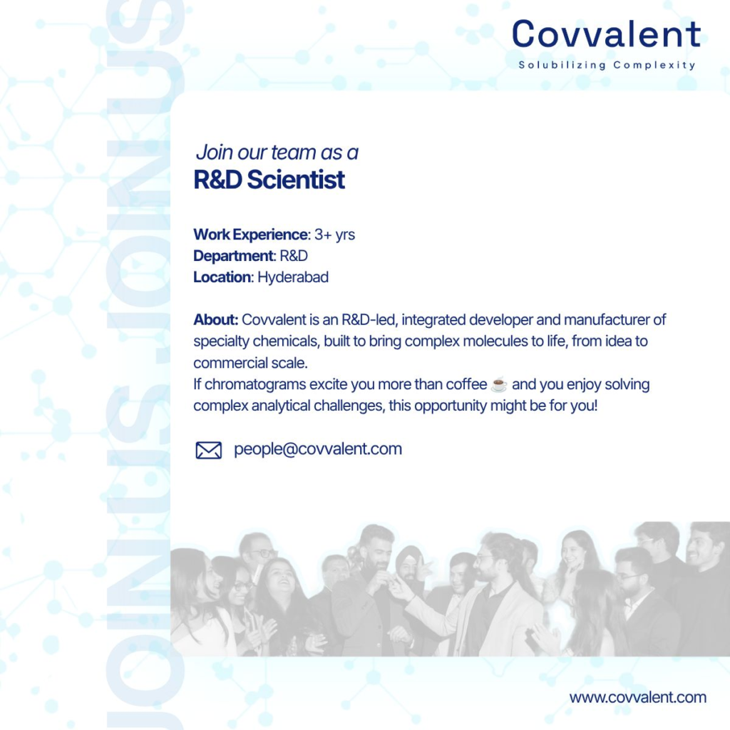 Hiring! R&D Scientists | Hyderabad