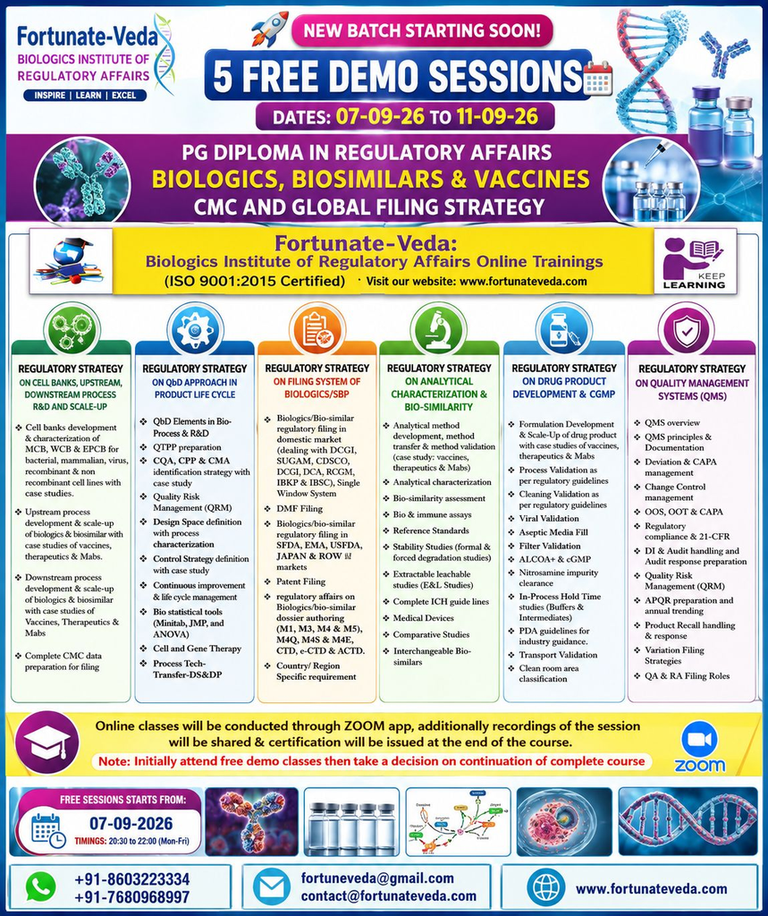 FREE 5-DAY Regulatory Affairs Webinar Series: Vaccines, Biologics, ADC & Biosimilars Regulatory Affairs: CMC & Filing Strategies